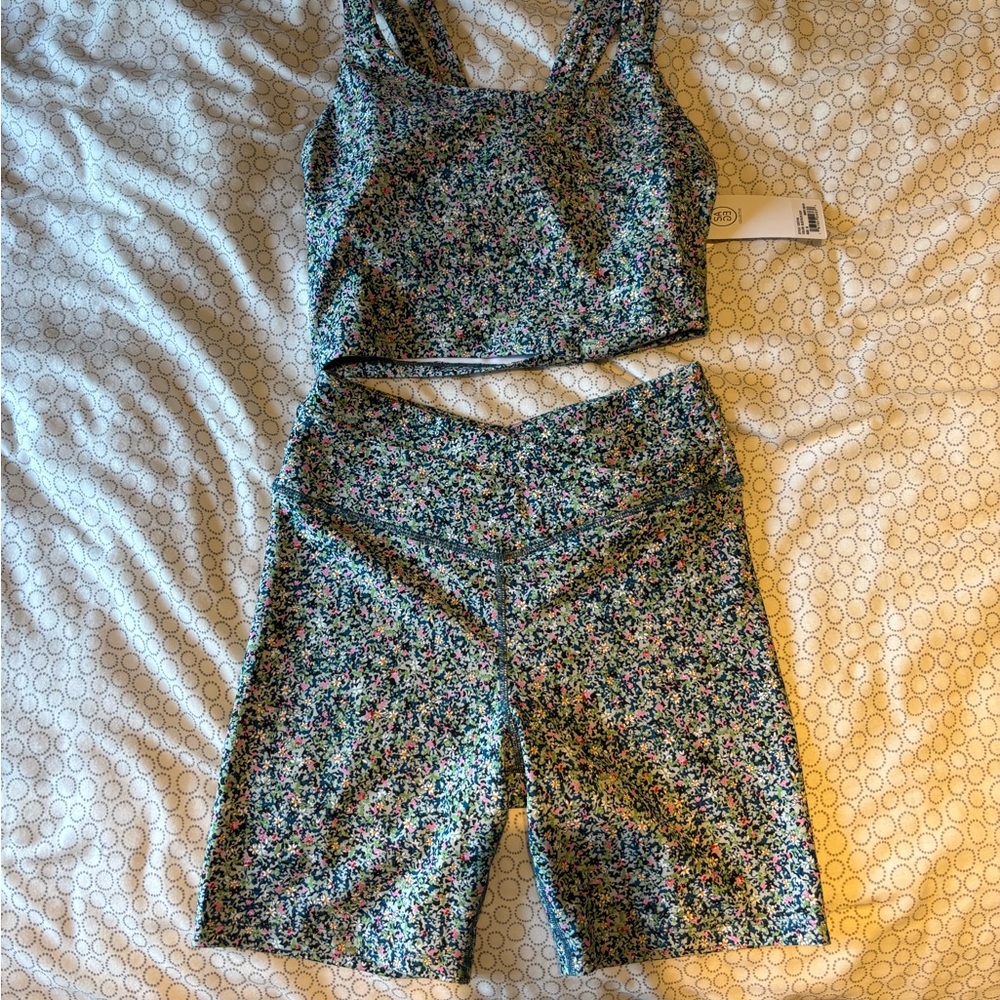 Floral Print Tank Top and Shorts Set